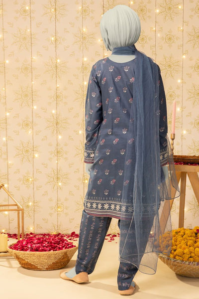 Lawn Blue Stitched Suit - J. Junaid Jamshed