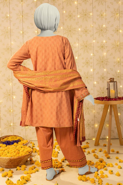 Dobby Orange Stitched Suit - J. Junaid Jamshed