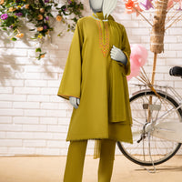 Lawn Green Stitched Suit - J. Junaid Jamshed