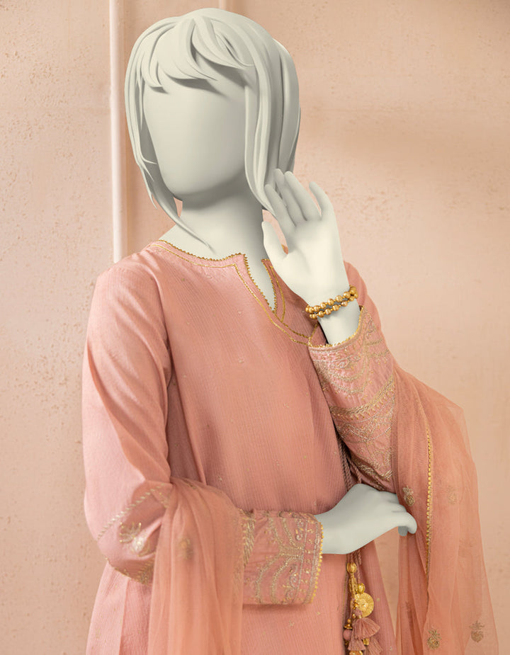 Dyed Pink Stitched Suit - J. Junaid Jamshed