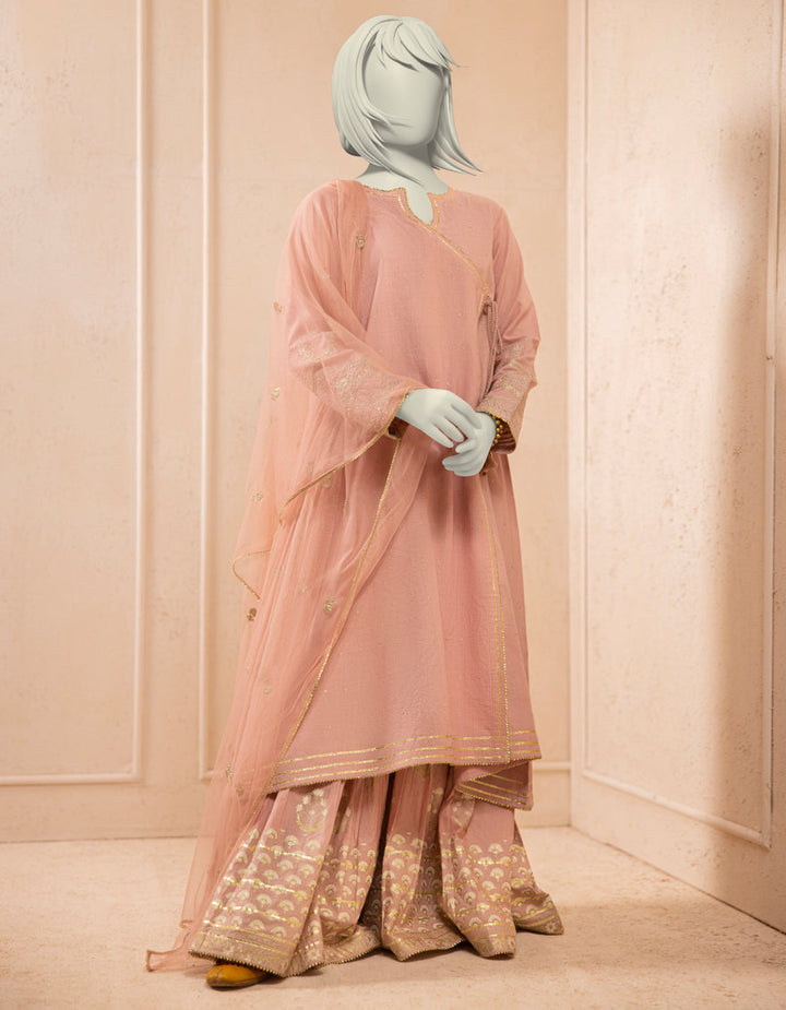 Dyed Pink Stitched Suit - J. Junaid Jamshed