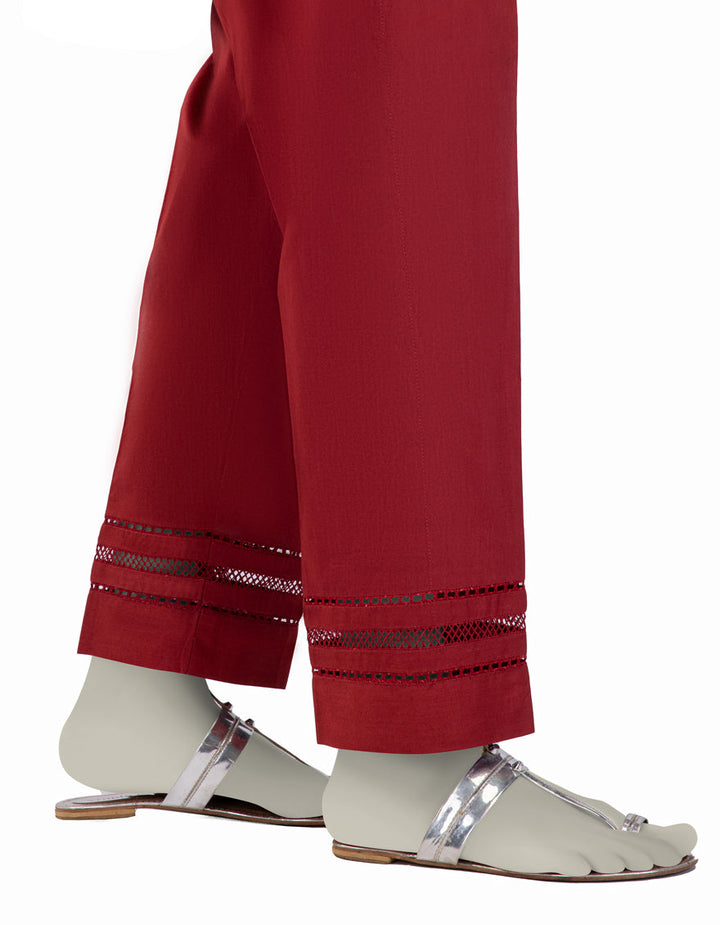 Lawn Red Trouser - J. Junaid Jamshed