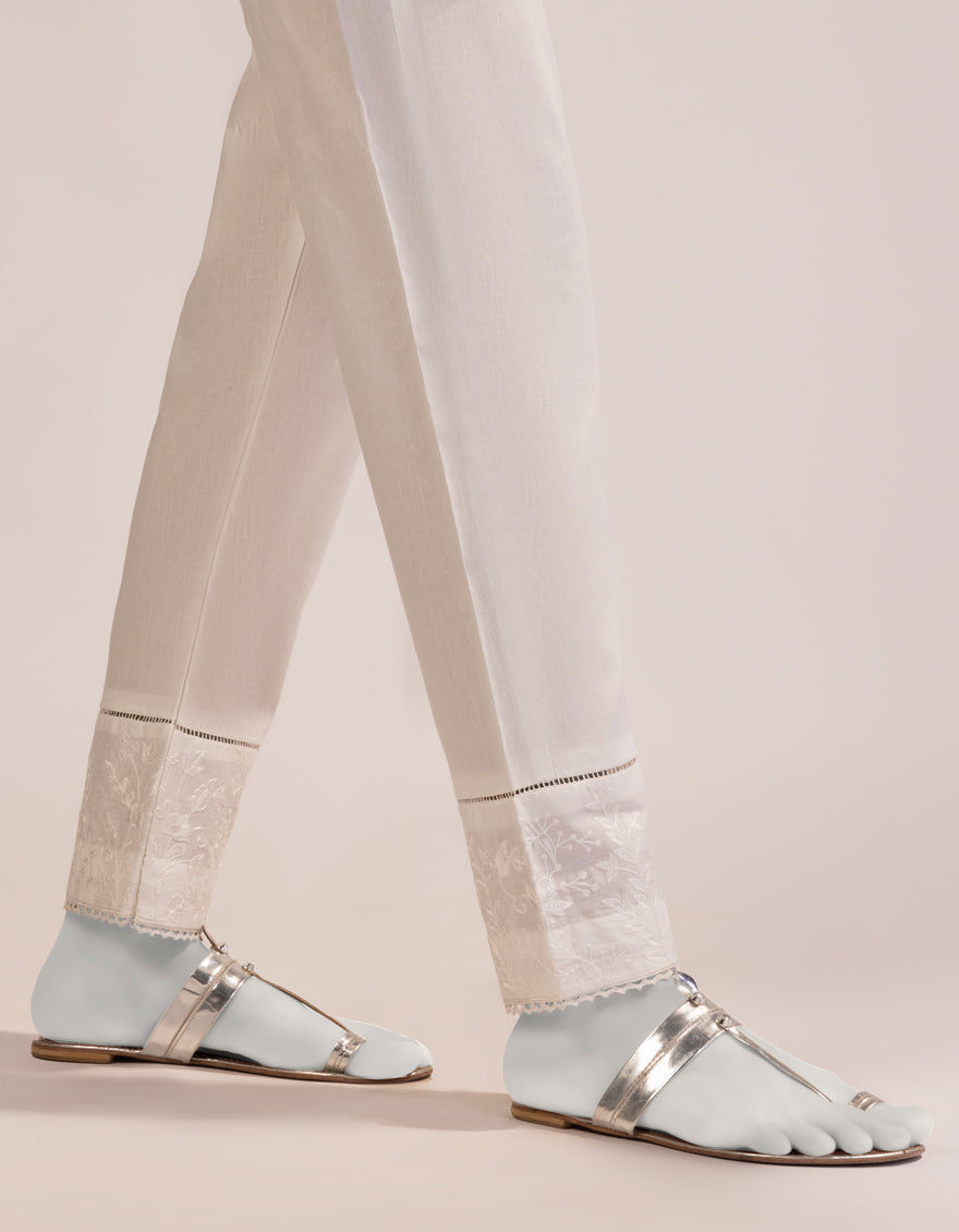 Lawn White Trouser - J. Junaid Jamshed