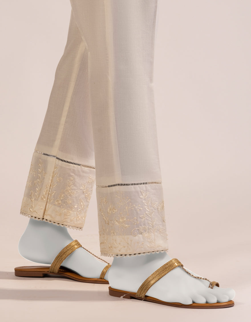 Lawn Off White Trouser - J. Junaid Jamshed