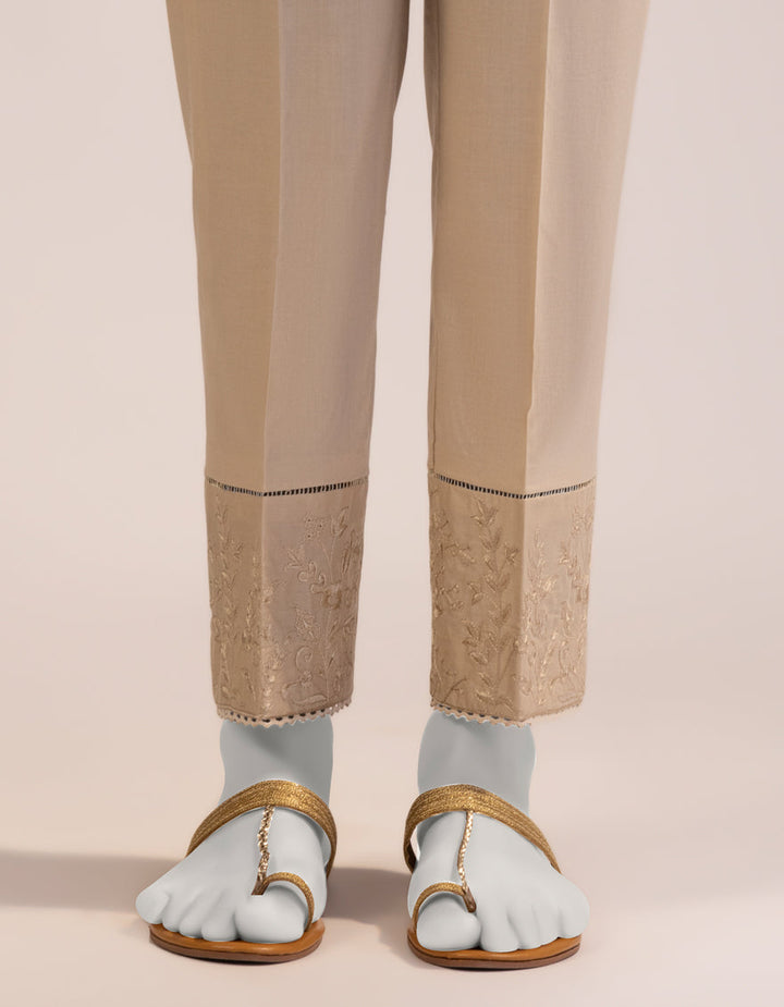 Lawn Beige Trouser - J. Junaid Jamshed