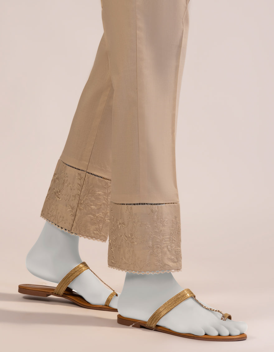 Lawn Beige Trouser - J. Junaid Jamshed