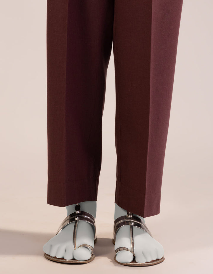 Lawn Maroon Trouser - J. Junaid Jamshed