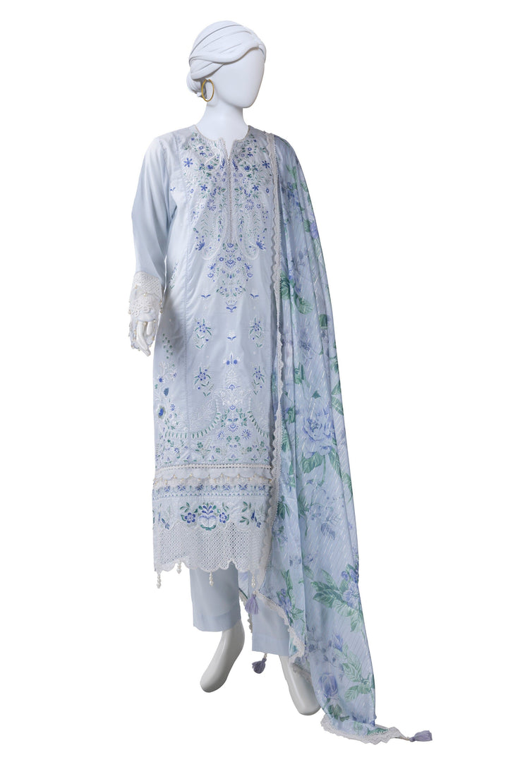 Lawn Purple Stitched Suit - J. Junaid Jamshed