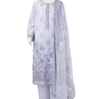 Lawn Blue Stitched Suit - J. Junaid Jamshed