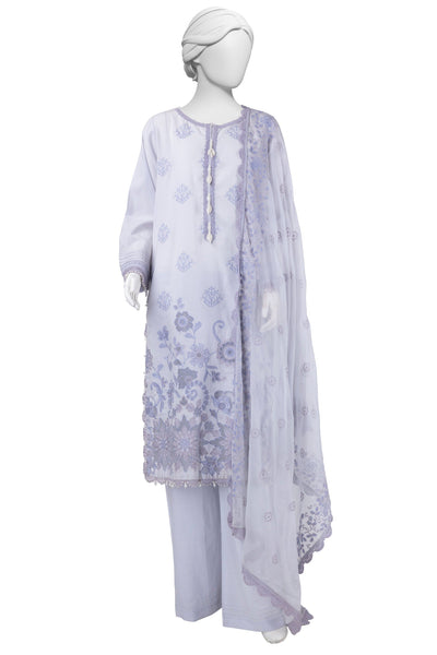 Lawn Blue Stitched Suit - J. Junaid Jamshed