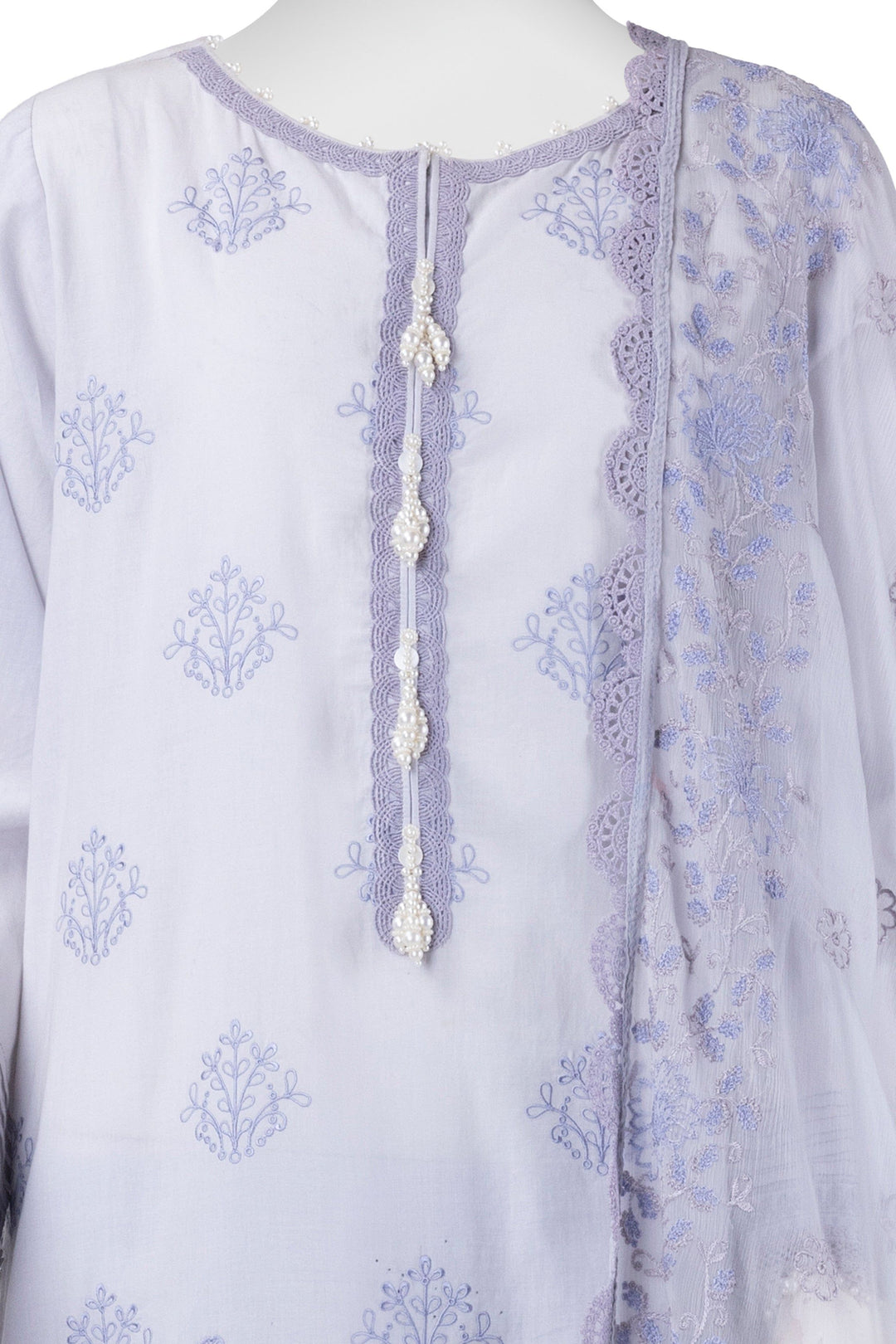 Lawn Blue Stitched Suit - J. Junaid Jamshed