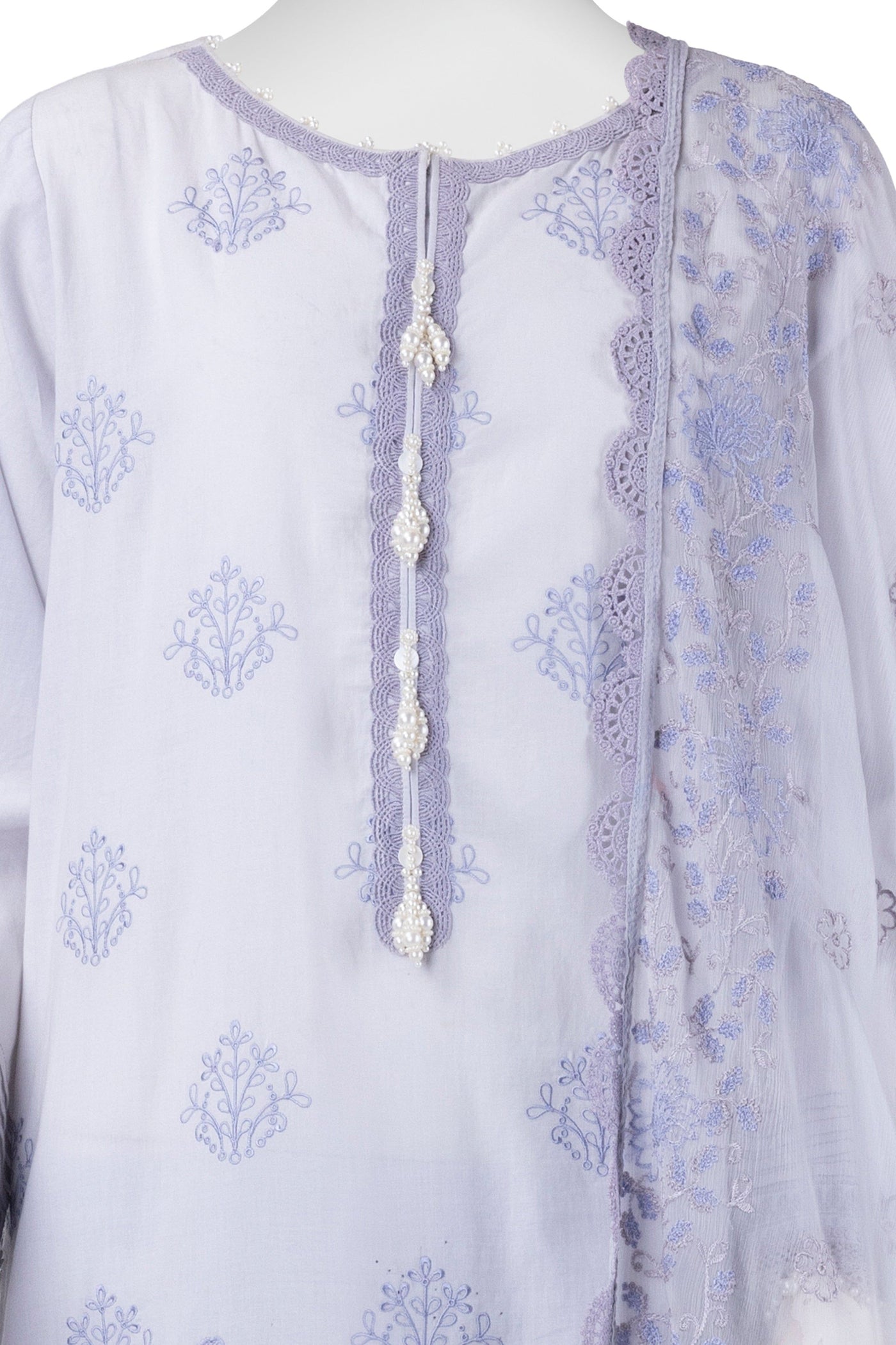 Lawn Blue Stitched Suit - J. Junaid Jamshed