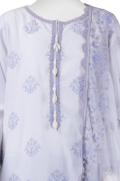 Lawn Blue Stitched Suit - J. Junaid Jamshed