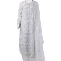 Lawn Grey Stitched Suit - J. Junaid Jamshed