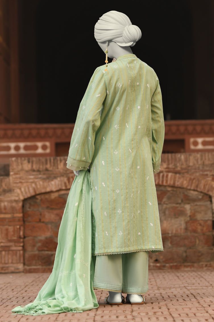 Lawn Green Stitched Suit - J. Junaid Jamshed