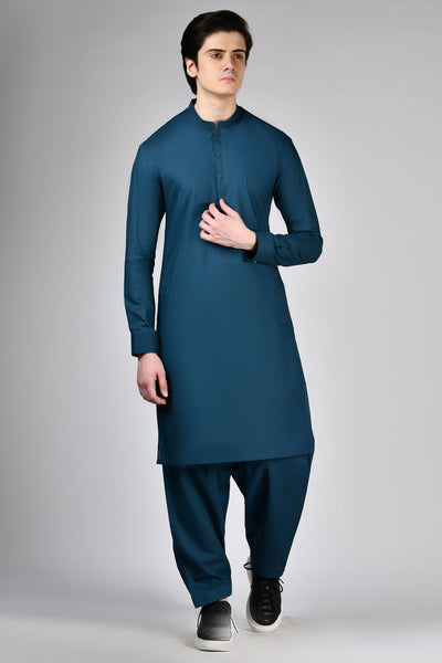 Cotton Green Shalwar Kameez - J. Junaid Jamshed