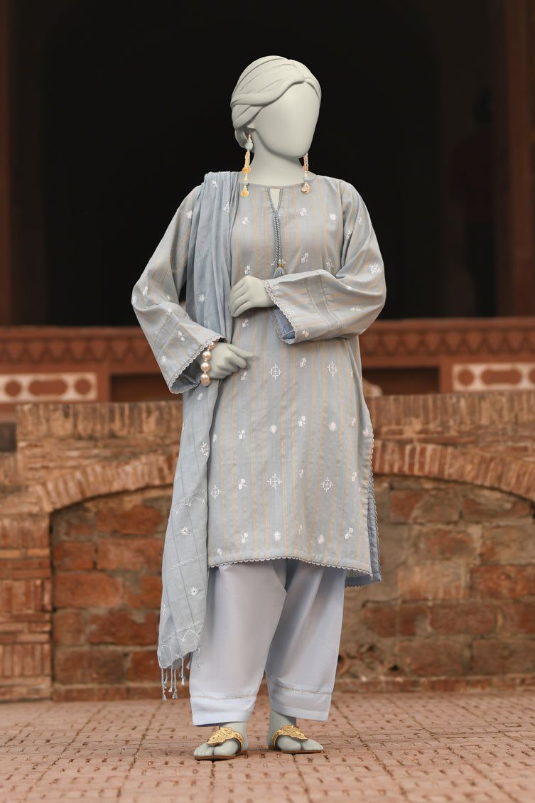 Dooriya Blue Unstitched Suit - J. Junaid Jamshed