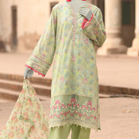 Lawn Green Unstitched Suit - J. Junaid Jamshed