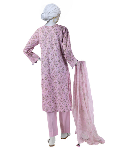 Lawn Pink Stitched Suit - J. Junaid Jamshed