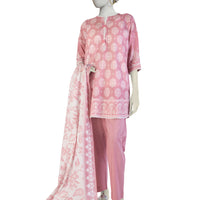Lawn Pink Stitched Suit - J. Junaid Jamshed