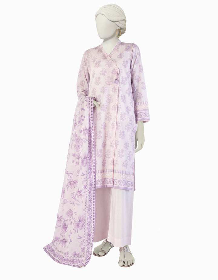 Lawn Lilac Stitched Suit - J. Junaid Jamshed