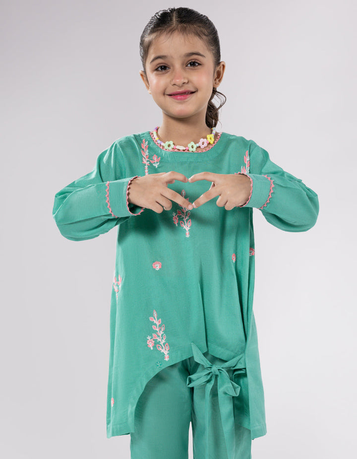 Dobby Green Stitched Suit - J. Junaid Jamshed