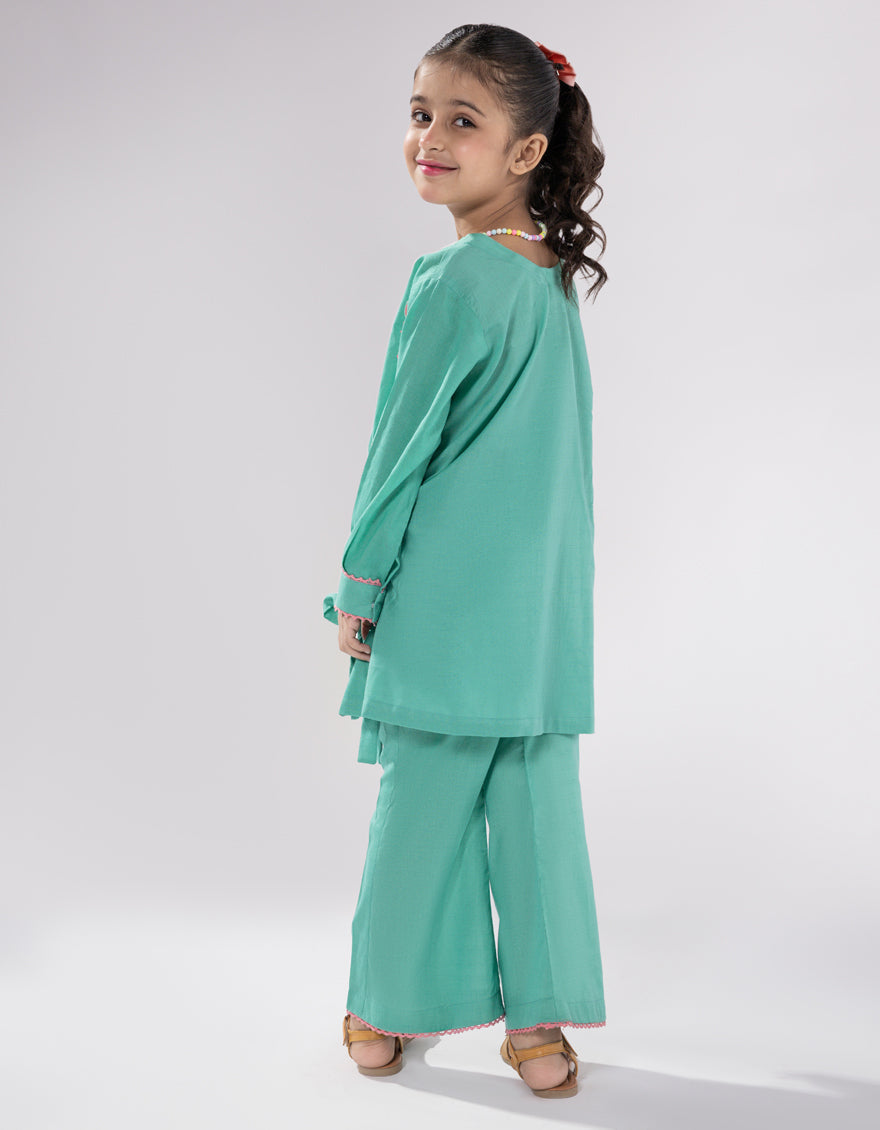 Dobby Green Stitched Suit - J. Junaid Jamshed