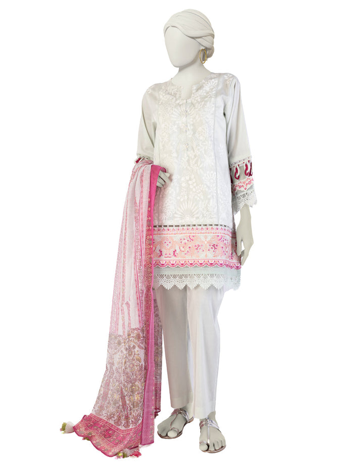 Lawn Green Stitched Suit - J. Junaid Jamshed