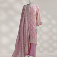 Jacquard Blue Unstitched Suit - J. Junaid Jamshed
