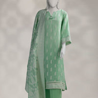 Jacquard Beige Unstitched Suit - J. Junaid Jamshed