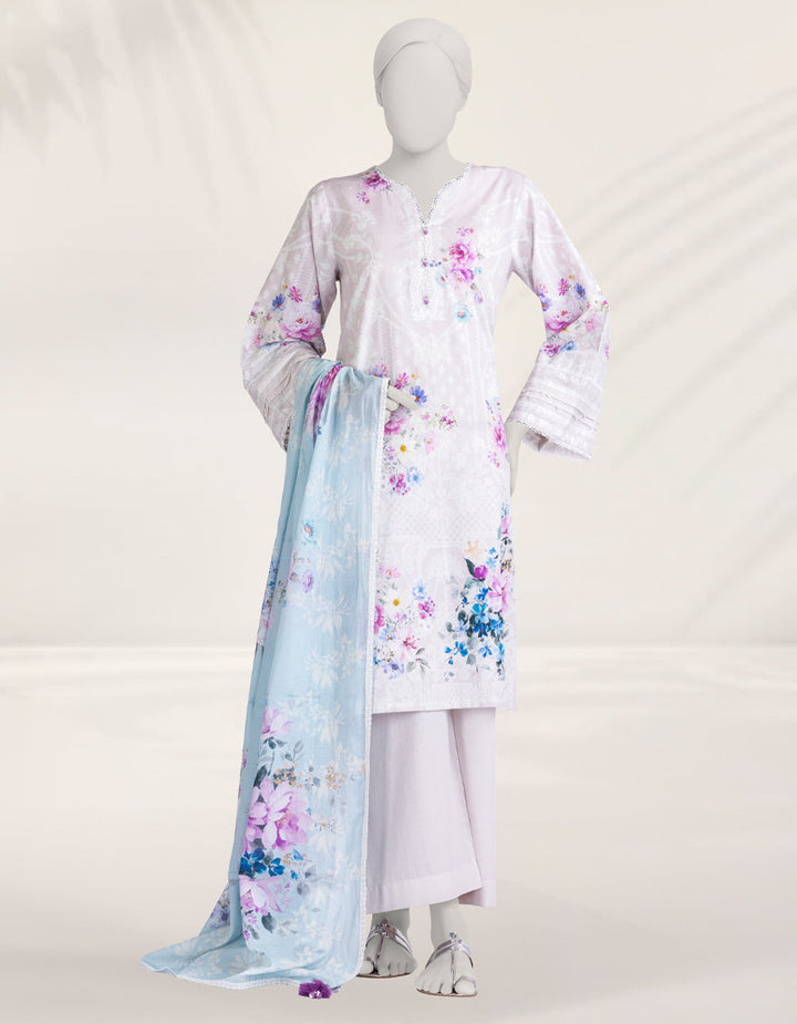 Cambric Pink Stitched Suit - J. Junaid Jamshed