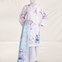 Cambric Pink Stitched Suit - J. Junaid Jamshed