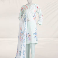 Cambric Green Stitched Suit - J. Junaid Jamshed