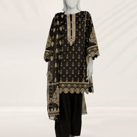 Liminal Black Stitched Suit - J. Junaid Jamshed