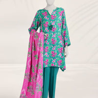 Viscose Green Unstitched Suit - J. Junaid Jamshed