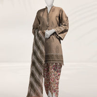 Cambric Grey Stitched Suit - J. Junaid Jamshed