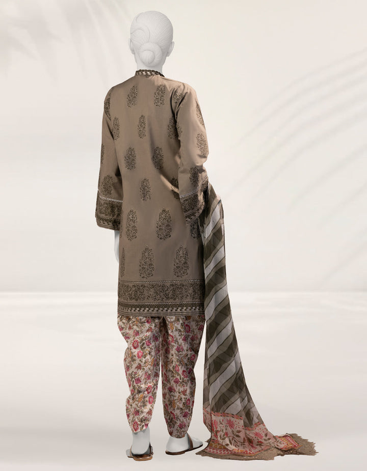 Cambric Grey Stitched Suit - J. Junaid Jamshed