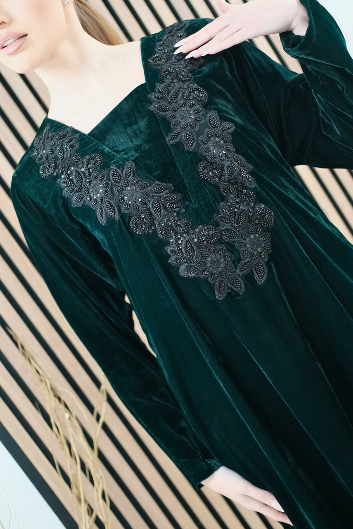 Emerald Velvet Dress