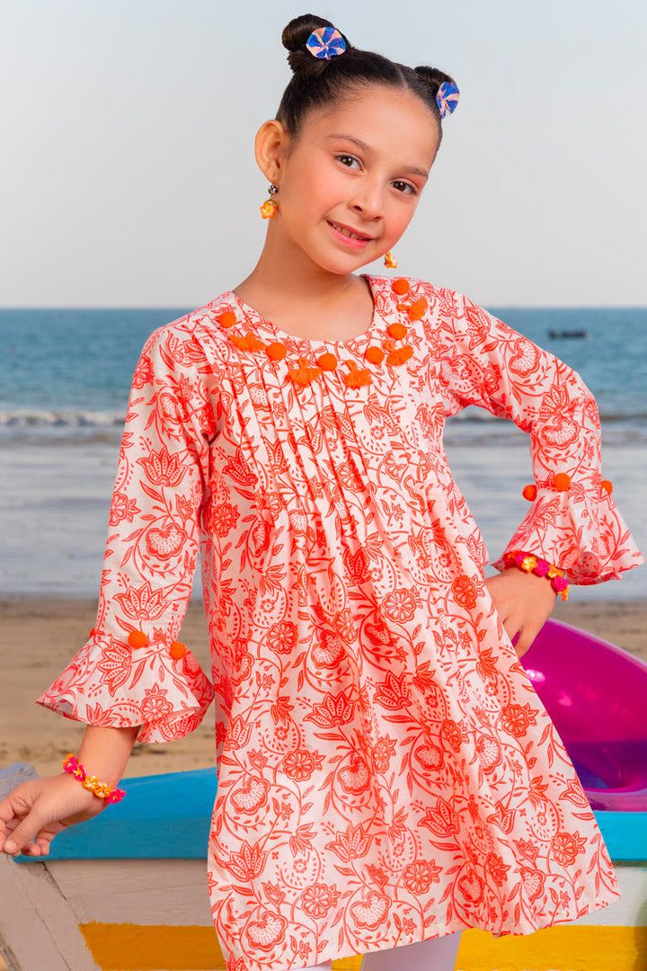 Lawn Orange Kurti - J. Junaid Jamshed