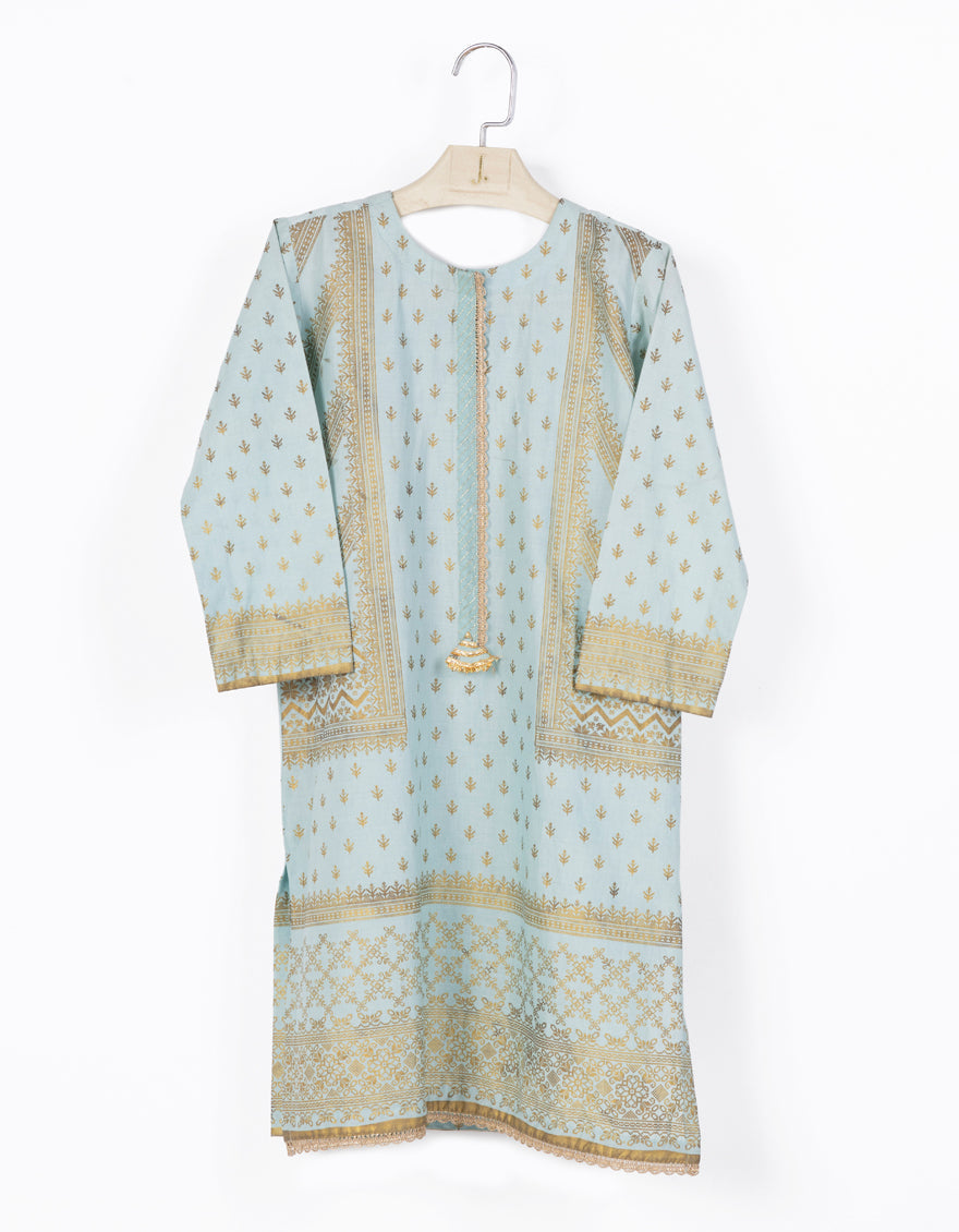 Organza Blue Kurti - J. Junaid Jamshed