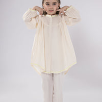 Lawn Off White Kurti - J. Junaid Jamshed