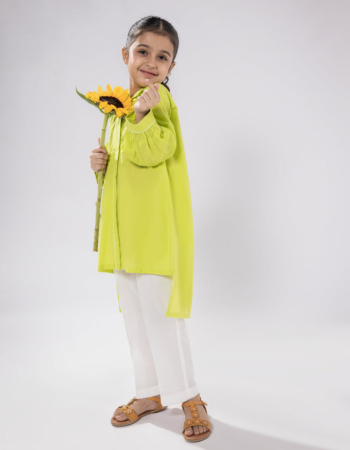 Lawn Green Kurti - J. Junaid Jamshed