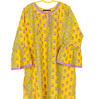 Lawn Yellow Kurti - J. Junaid Jamshed