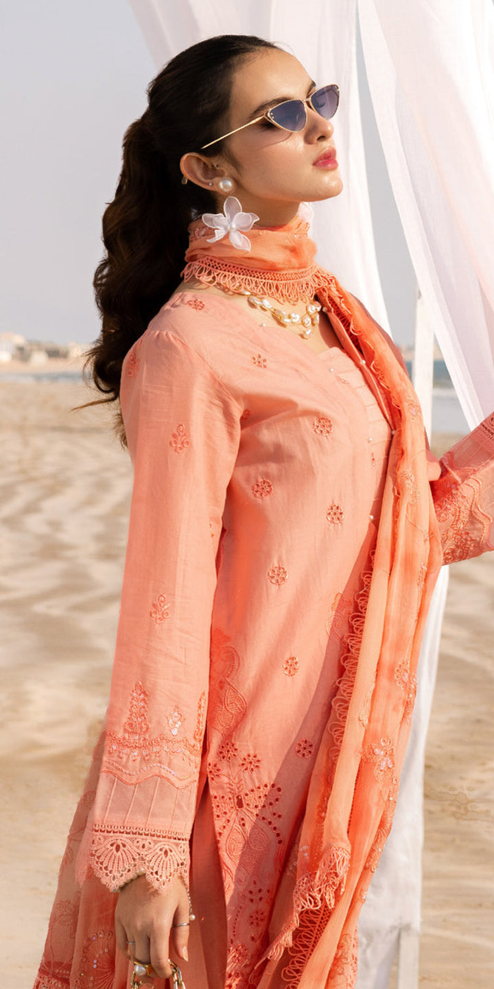 Chikankari Lawn Pink Stitched Suit - Nureh