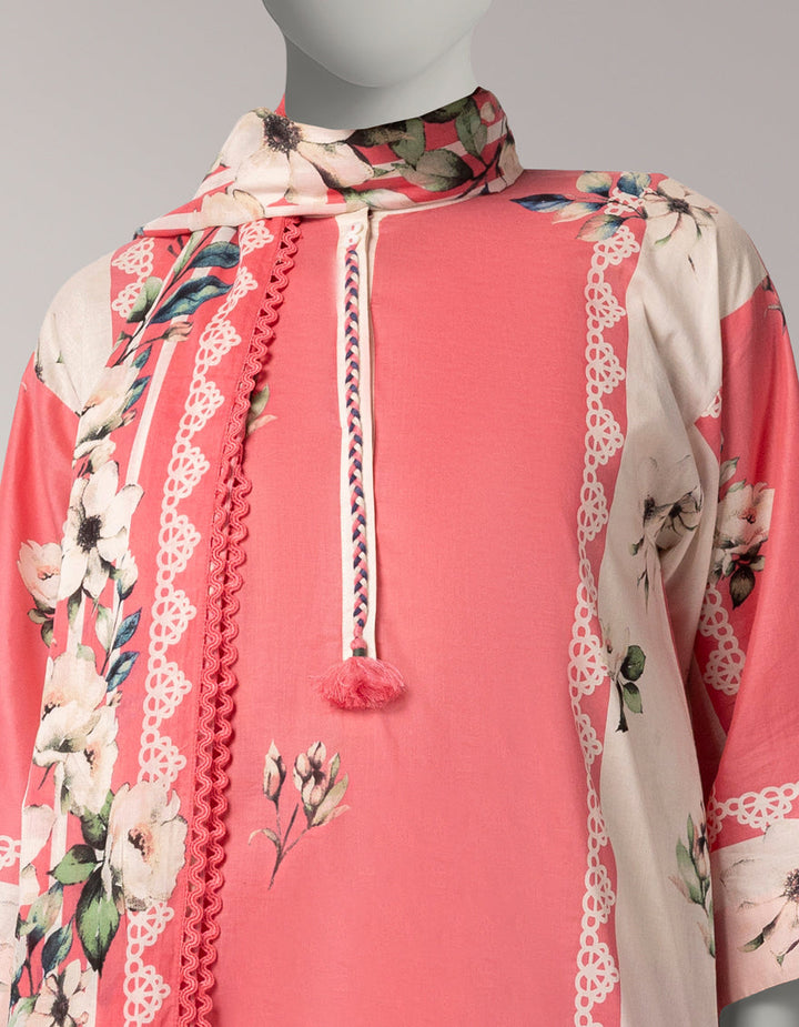 Lawn Pink Unstitched Suit - J. Junaid Jamshed