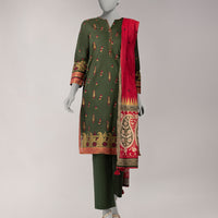 Lawn Green Unstitched Suit - J. Junaid Jamshed