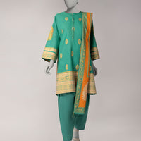 Lawn Green Unstitched Suit - J. Junaid Jamshed