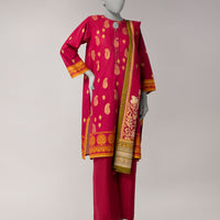Lawn Pink Unstitched Suit - J. Junaid Jamshed