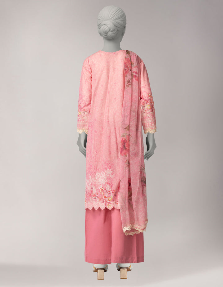 Lawn Pink Unstitched Suit - J. Junaid Jamshed