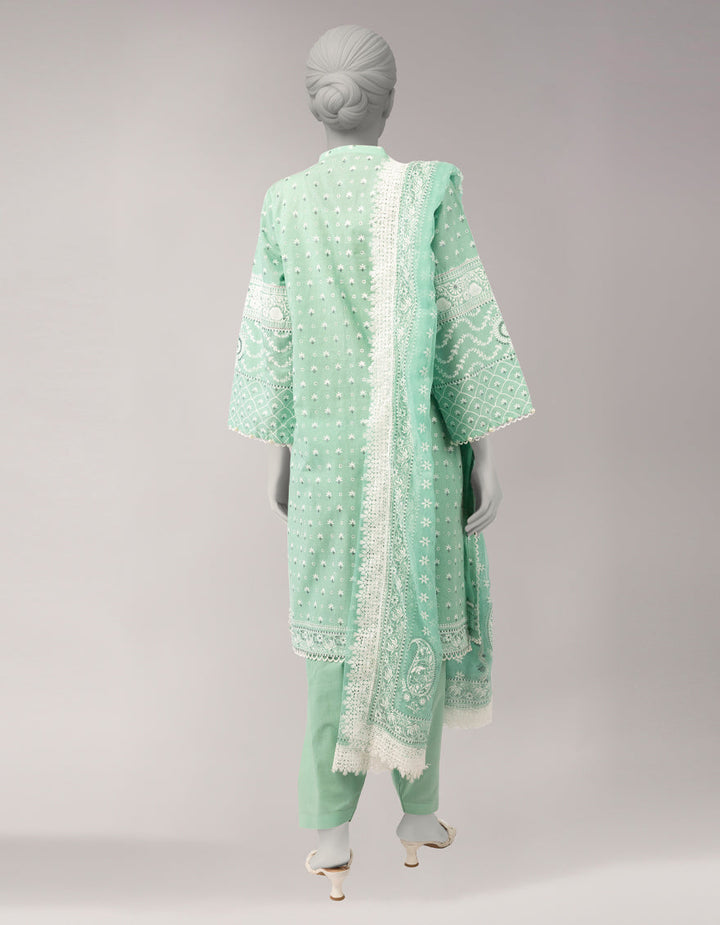 Lawn Green Unstitched Suit - J. Junaid Jamshed